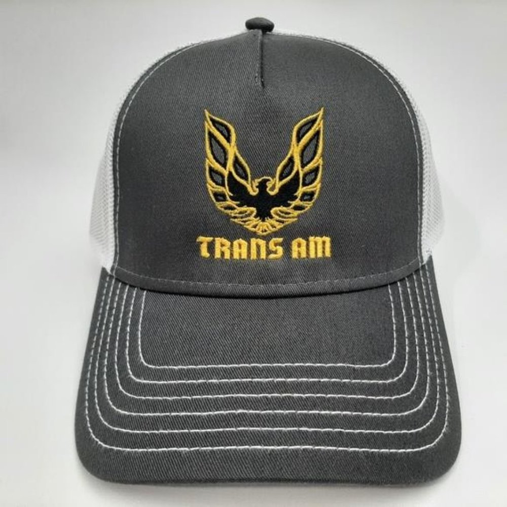 Pontiac Muscle Trans Am Firebird Trucker Mesh Snapback Curved Bill Hat GM Era